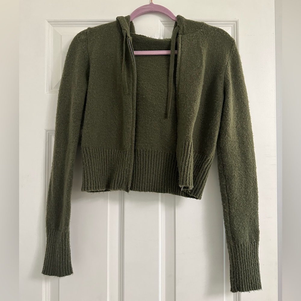 Olive Green Hooded Sweater